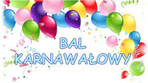 Napis bal karnawałowy i balony