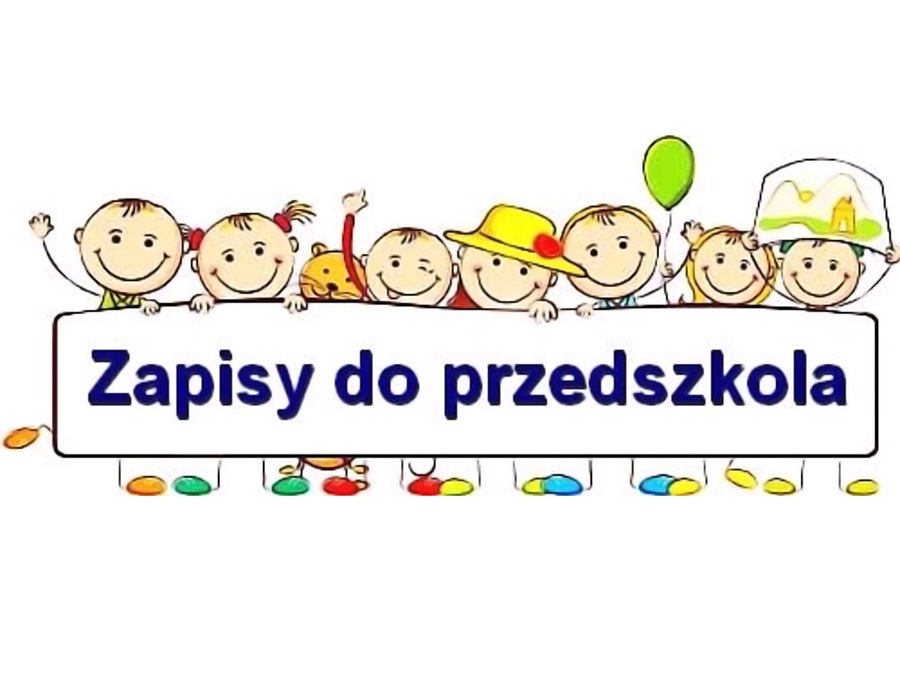 Dzieci trzymają tablice z napisem rekrutacja do przedszkola.