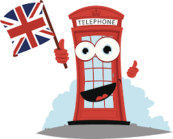 Angielska budka telefoniczna trzyma w ręku flagę Angli.