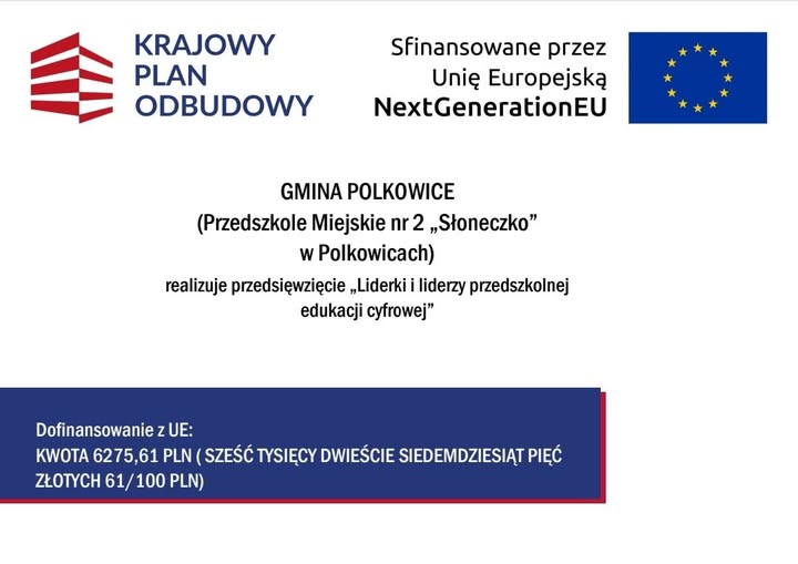 Plakat informujący o pozyskaniu grantu ze środk&oacute;w unijnych. 