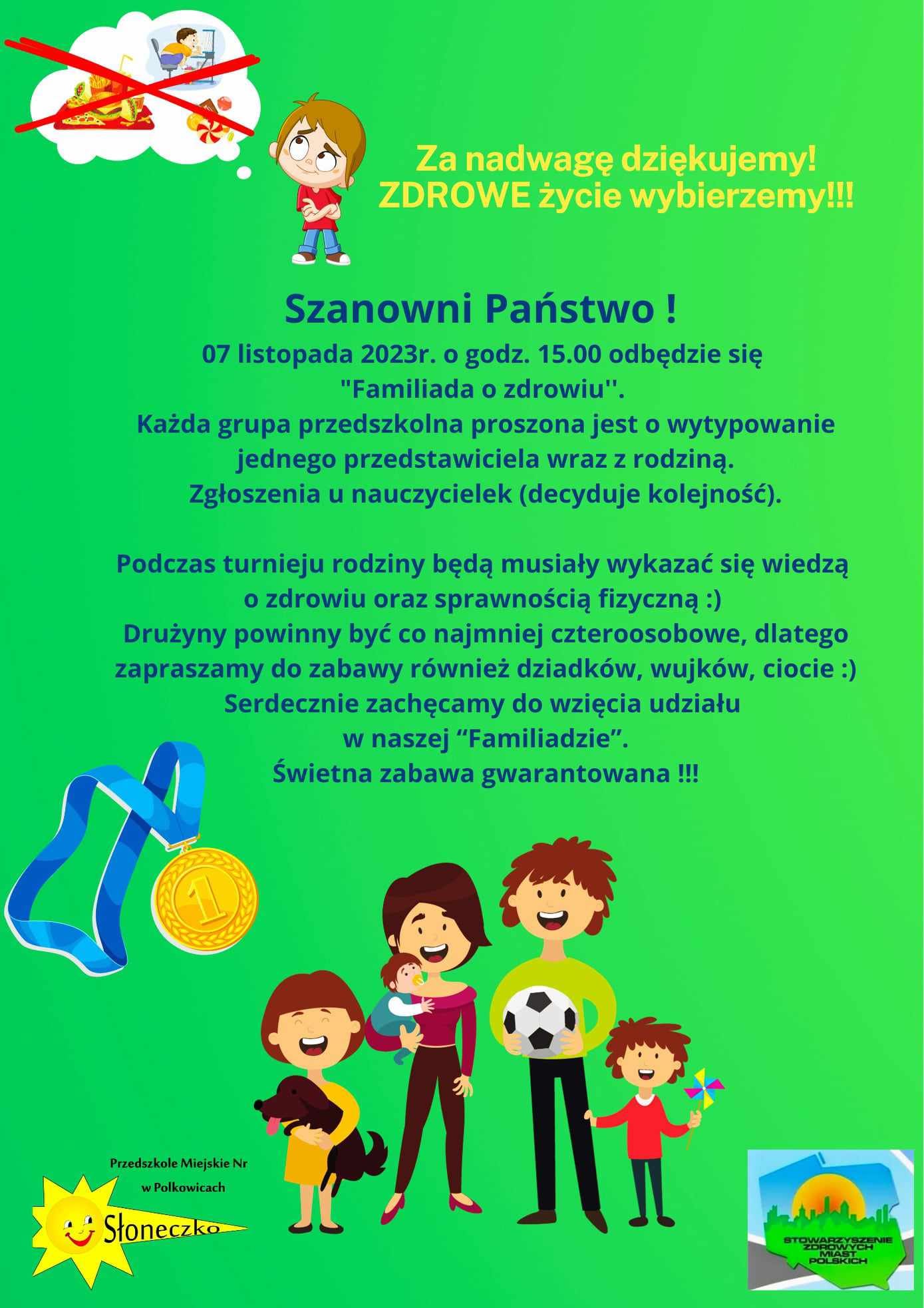 Zaproszenie do udziału w familiadzie o zdrowiu.