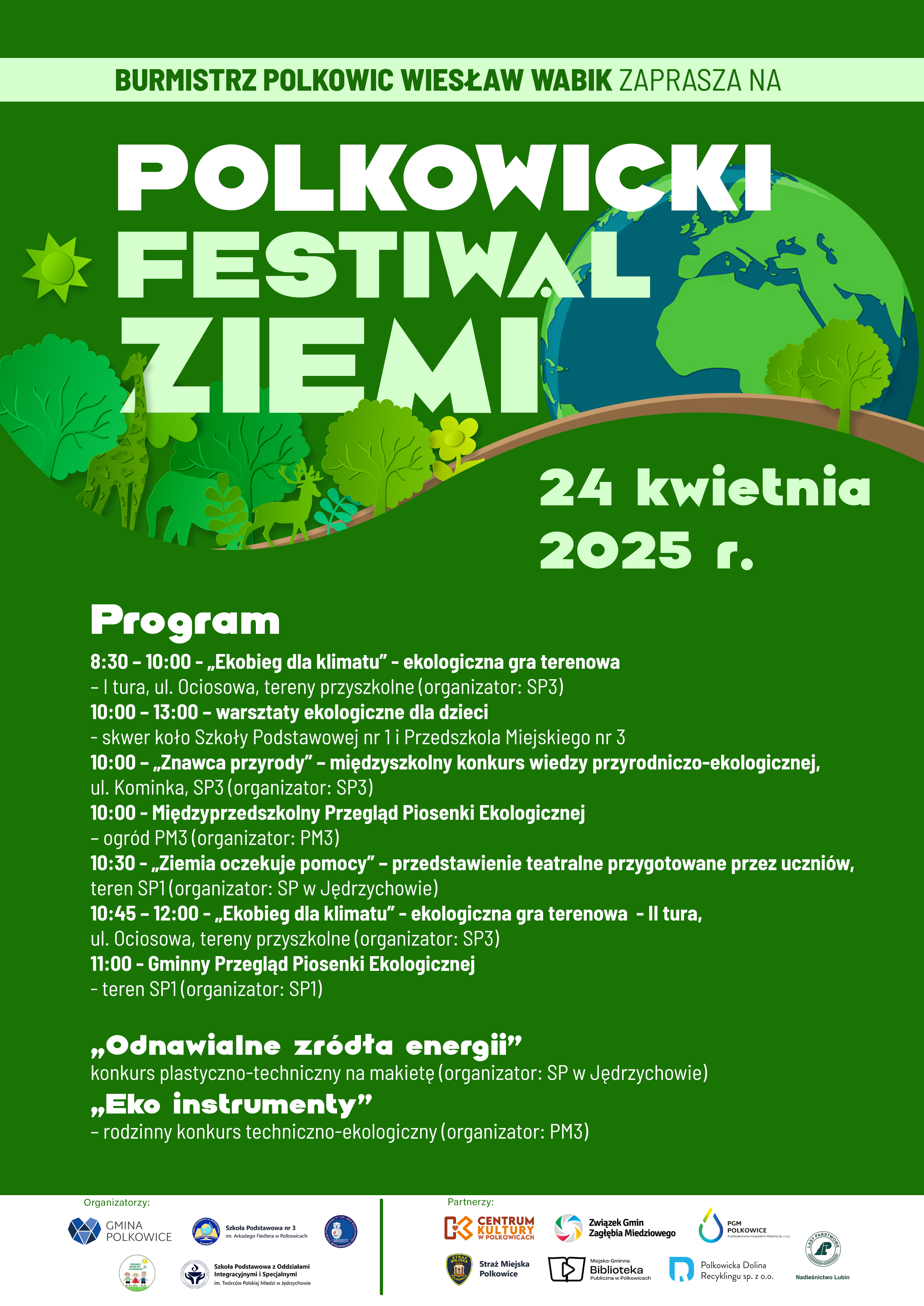 Plakat z informacją o Polkowickim Festiwalu Ziemi