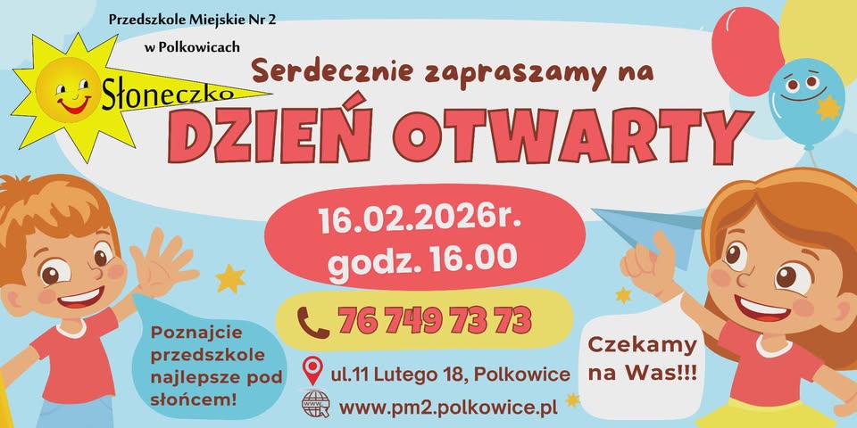 Zaproszenie na dzień otwarty do przedszkola.