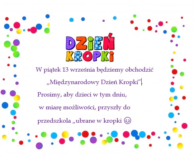 Ogłoszenie o dniu kropki.