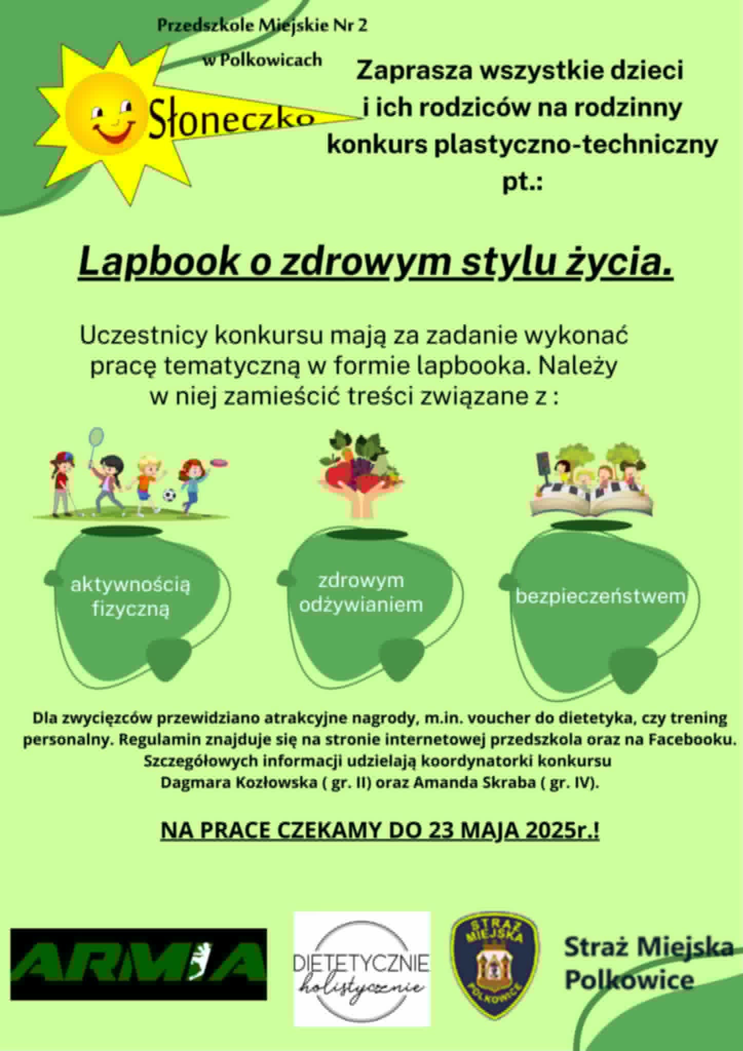 Plakat z informacją o konkursie lapbook