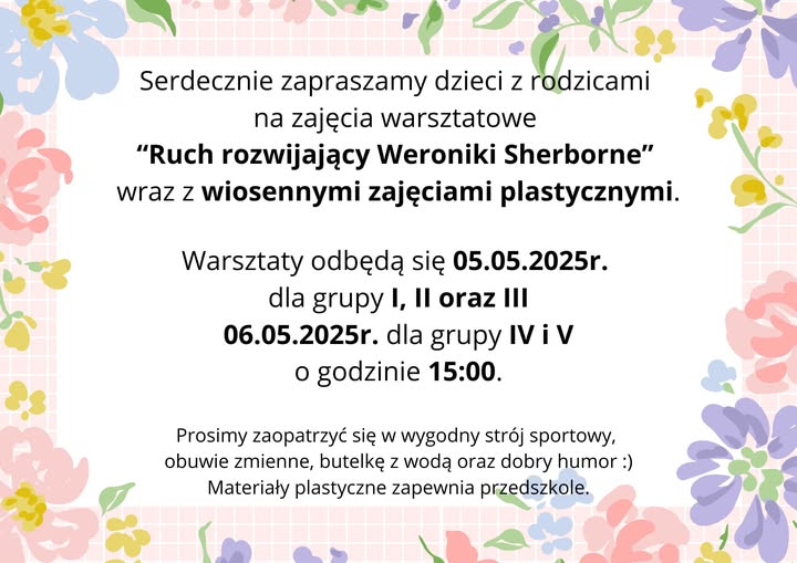 Zaproszenie na warsztaty.