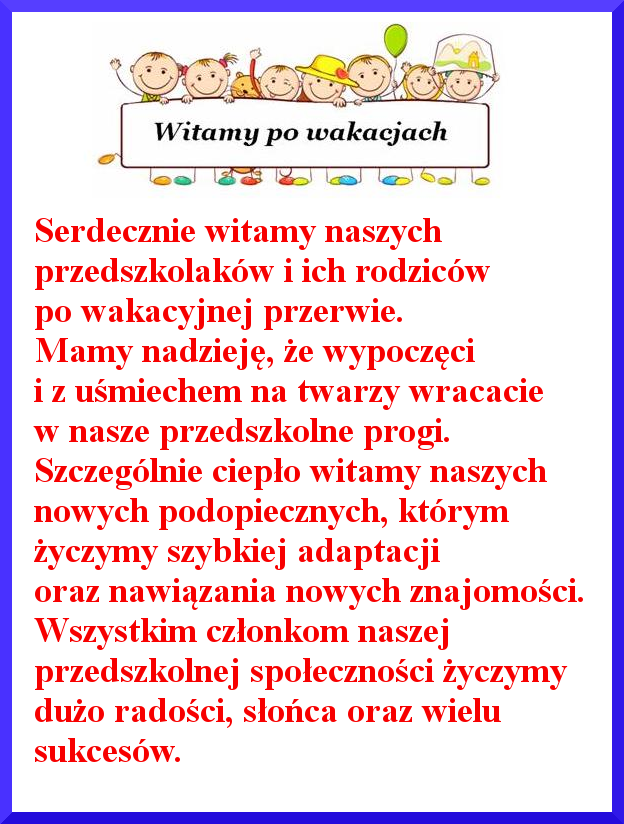 Witamy po wakacjach
