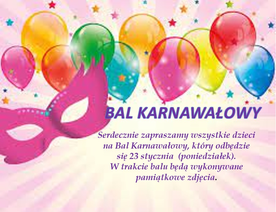 Ogłoszenie o Balu Karnawałowym