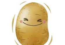 Rysunek uśmiechniętego ziemniaka.