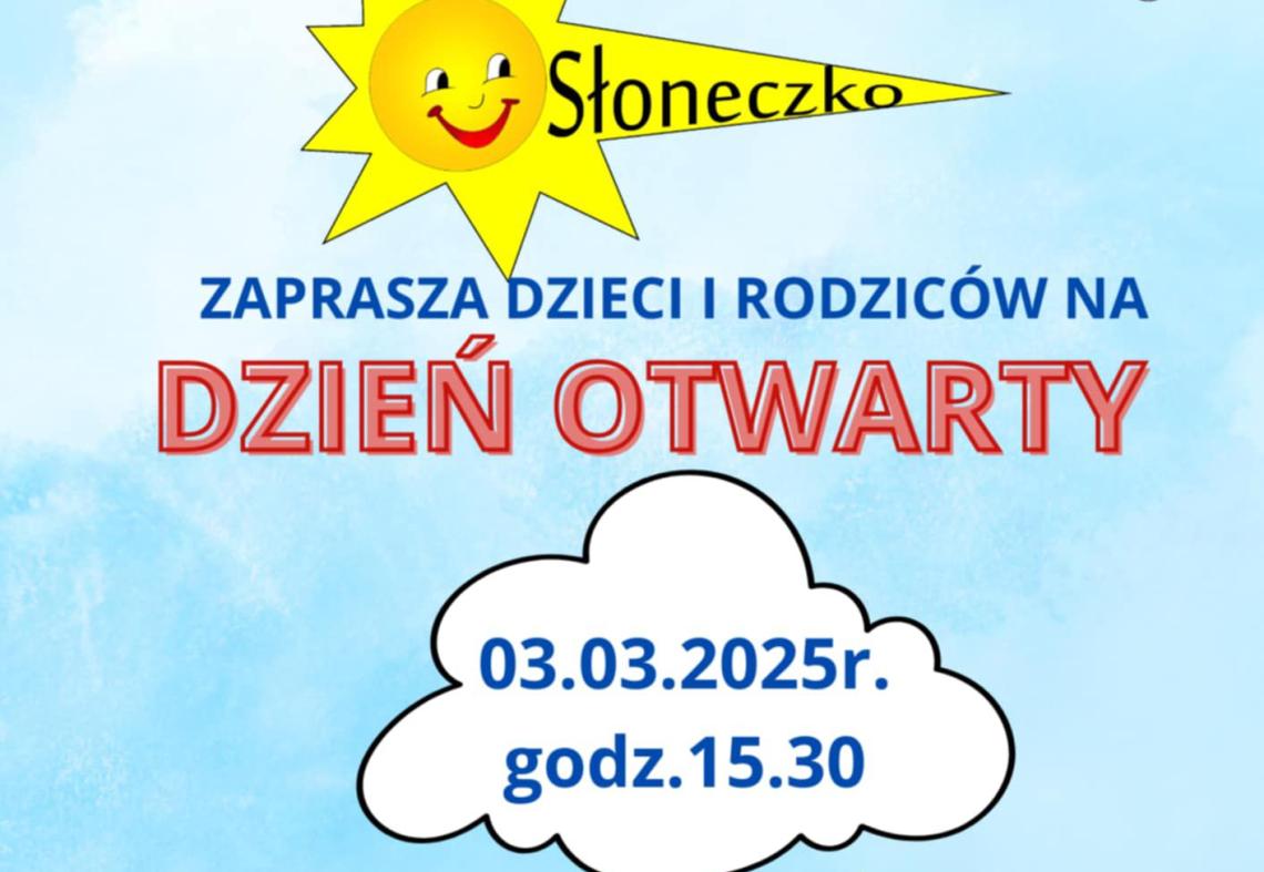 Zaproszenie na dzień otwarty do przedszkola.