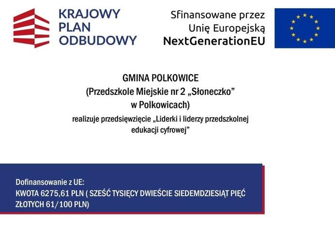 Plakat informujący o pozyskaniu grantu ze środków unijnych. 