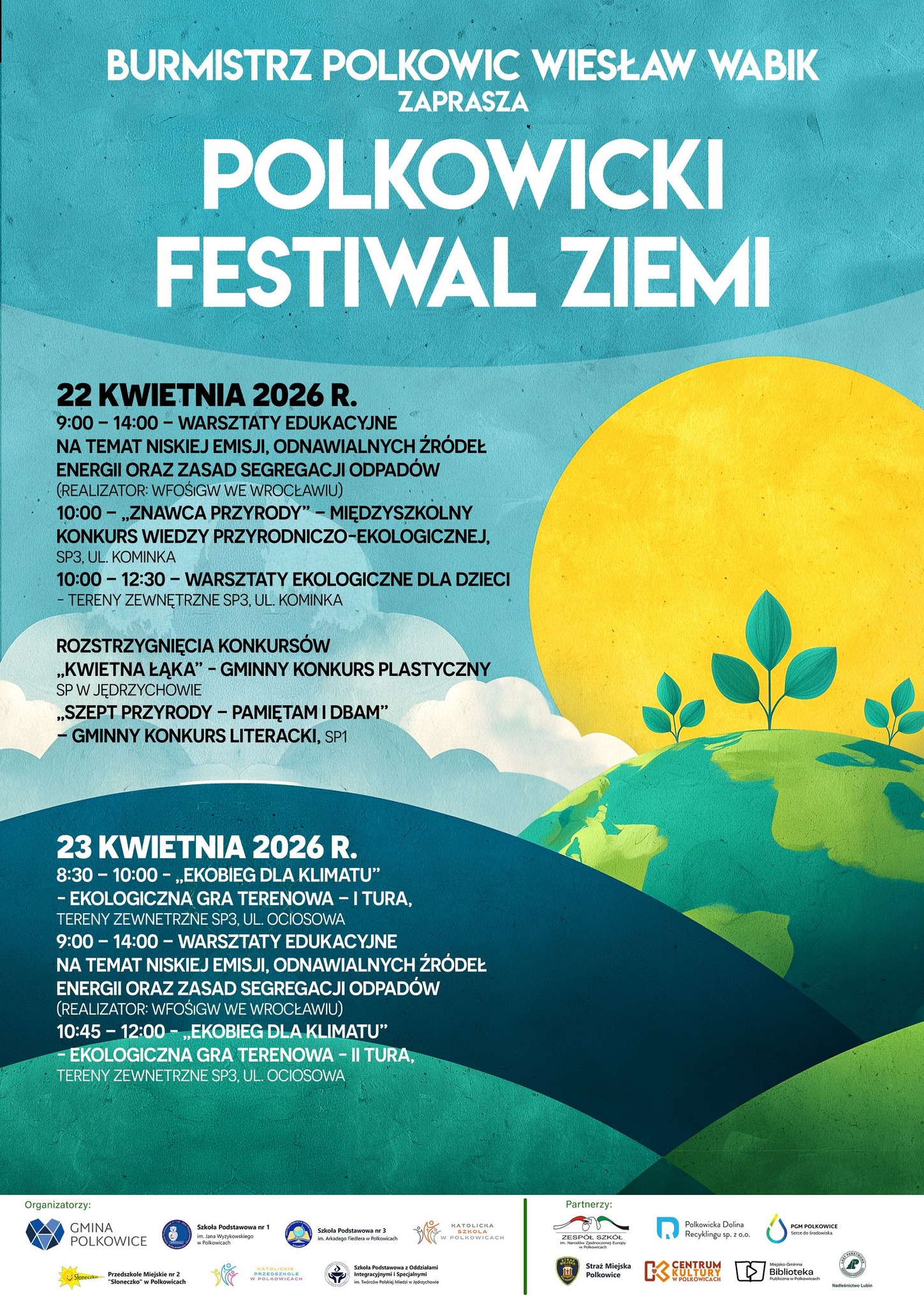 Plakat informujący o festiwalu ziemi.