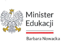 Godło Polski napis Minister Edukacji pod czerwoną kreską Barbara Nowacka