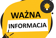 Napis na żółtym tle ważna informacja 